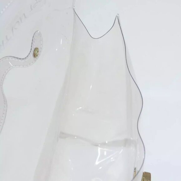 HERMES Vinyl Kelly Hand Bag Vinyl Clear Gold Auth - Picture 7 of 16